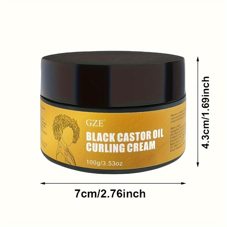 100g Black Castor Oil Curling Cream, Natural Curl Defining Cream, To Define All Natural Curl Types & Hair Textures