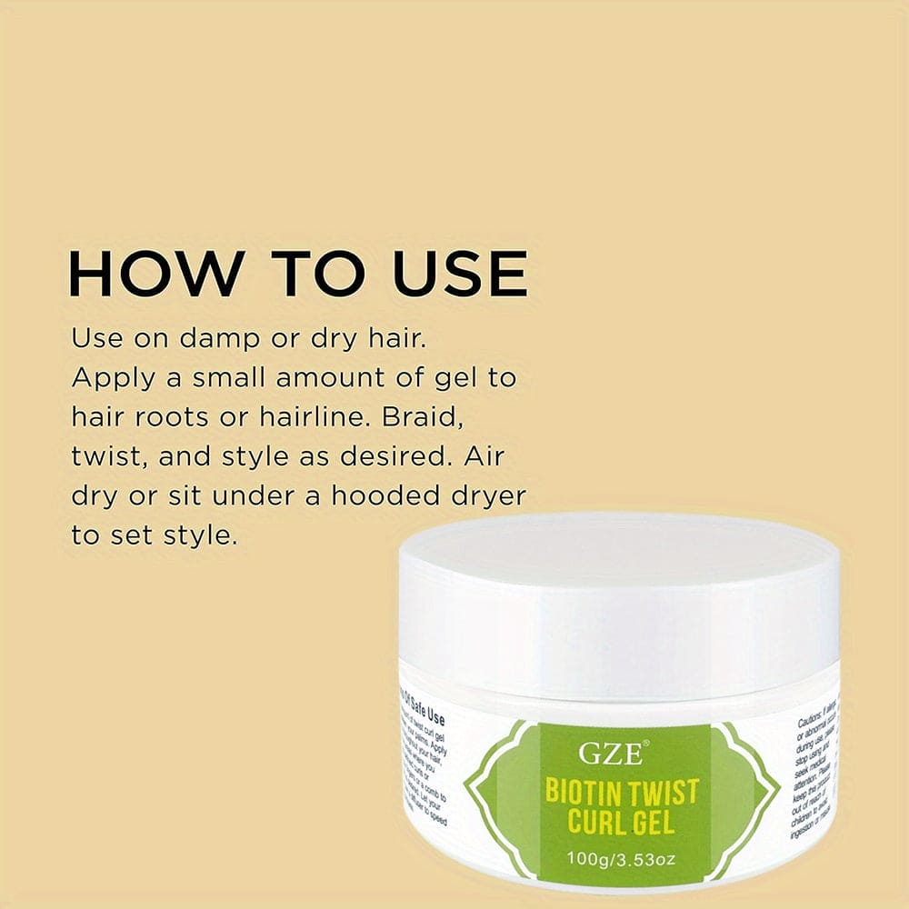 Biotin Twist Curl Gel - Hydrating Styling Formula for Stronger, Healthier Hair | Defines & Moisturizes