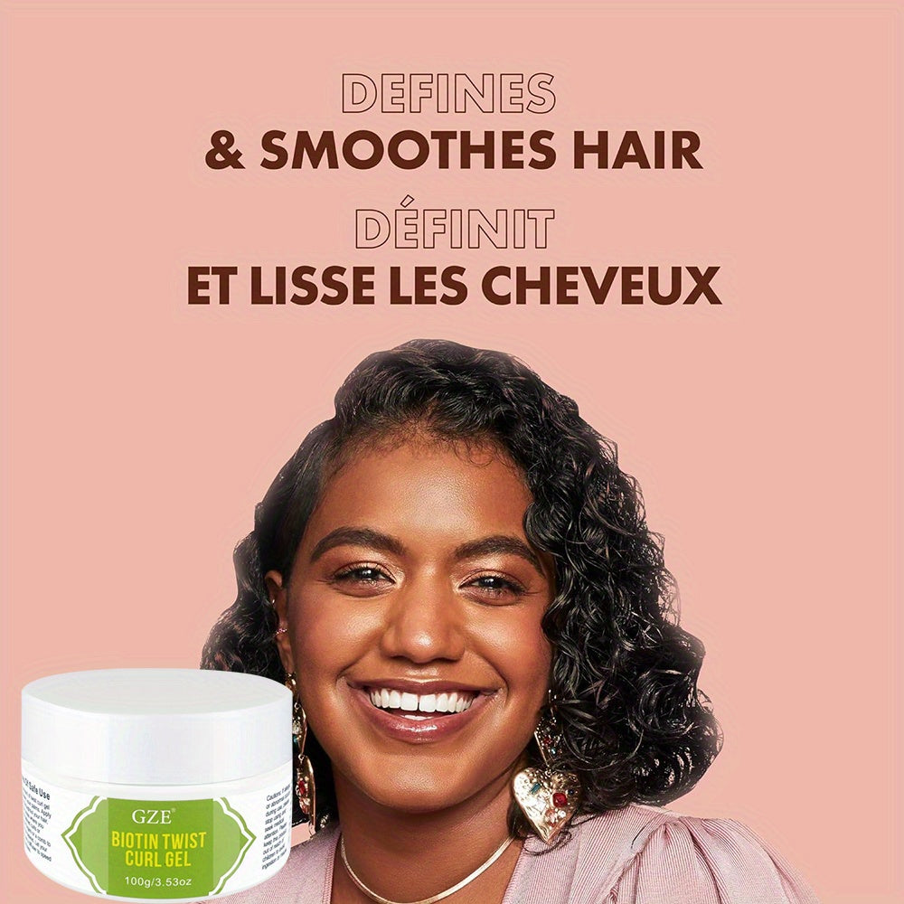 Biotin Twist Curl Gel - Hydrating Styling Formula for Stronger, Healthier Hair | Defines & Moisturizes