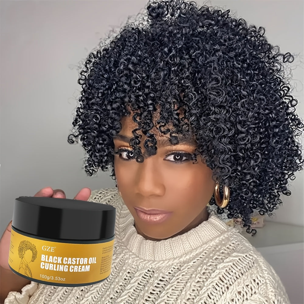 100g Black Castor Oil Curling Cream, Natural Curl Defining Cream, To Define All Natural Curl Types & Hair Textures