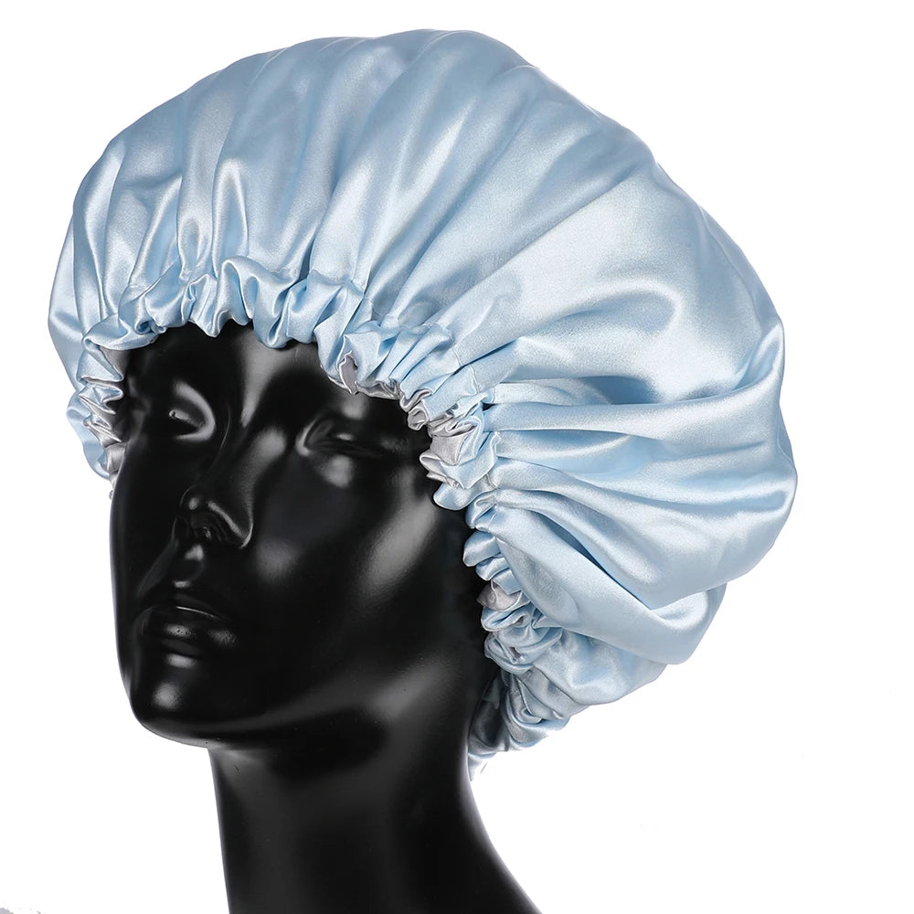 Bonnet‘s for Mam & Baby High-Quality Satin Bonnet Cap Double Layer Silky Big Bonnet for Lady Sleep Cap Head Wrap