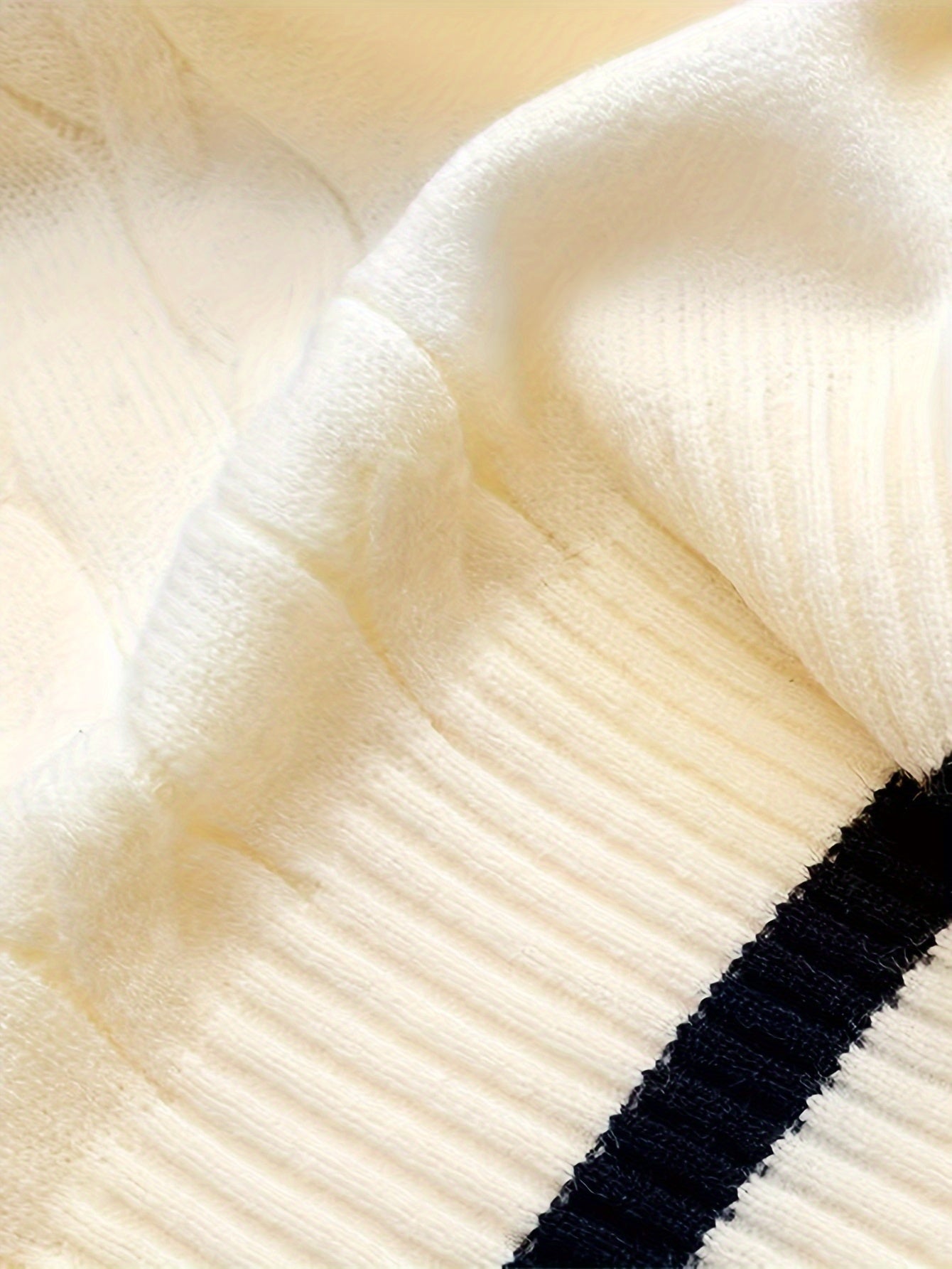 Elegant V-Neck Cable Knit Sweater Vest with Badge Detail - Polyester/Acrylic Blend, Non-Transparent, Contrast Pattern, All Seasons