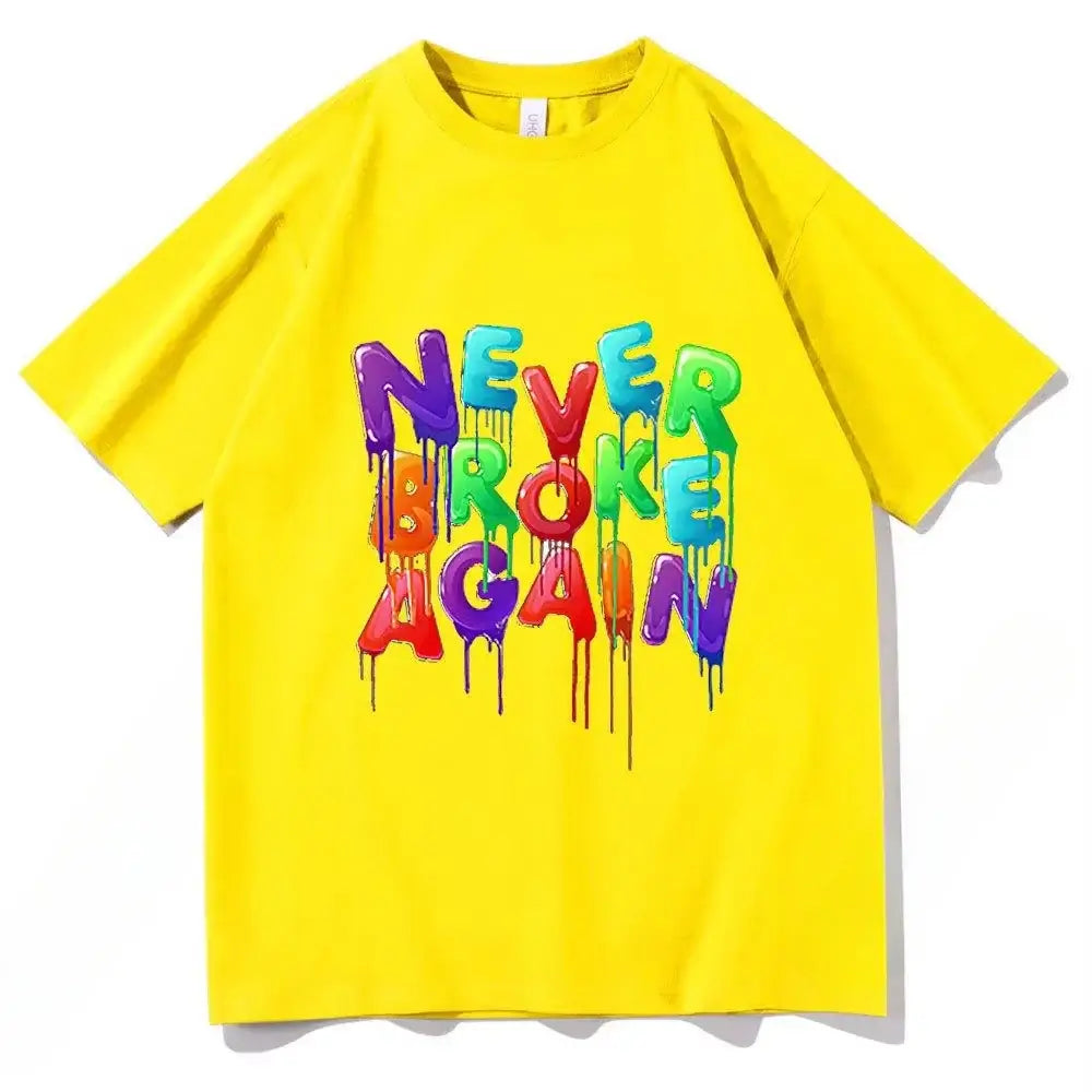 Rapper Youngboy Never Broke Again Font Tshirt Summer Men Hip Hop Harajuku Tee 100% Cotton Women Streetwear Korean Trend T-Shirt - A B C