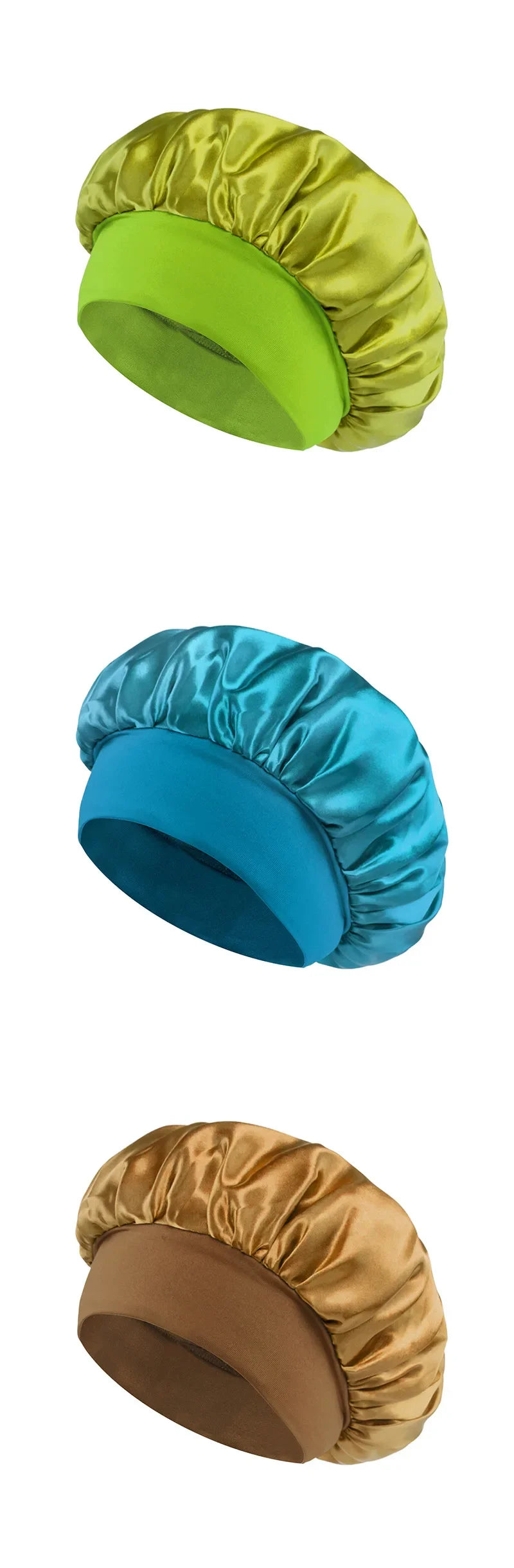 Unisex Head Wrap Elastic Band Cap for Brimmed Night Hat Bath Cap Extra Large Satin Silky Bonnet Sleep with Premium Elastic Band